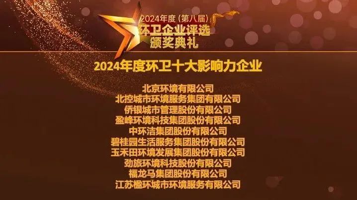 连续五年登榜丨好博环境荣膺“2024年度环卫十大影响力企业”